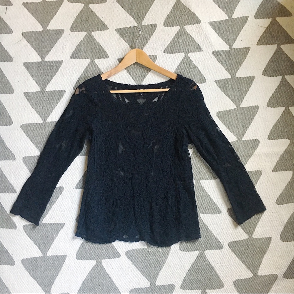 Lace 3/4 Sleeve Top | EXPRESS